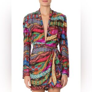 FARM Rio Wrap Mini Dress - Multicolor Wrap Dress